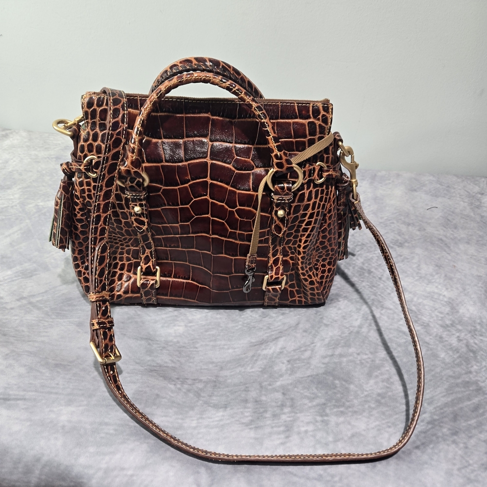 Dooney & Bourke Croco Fino Satchel - Picture 4 of 10